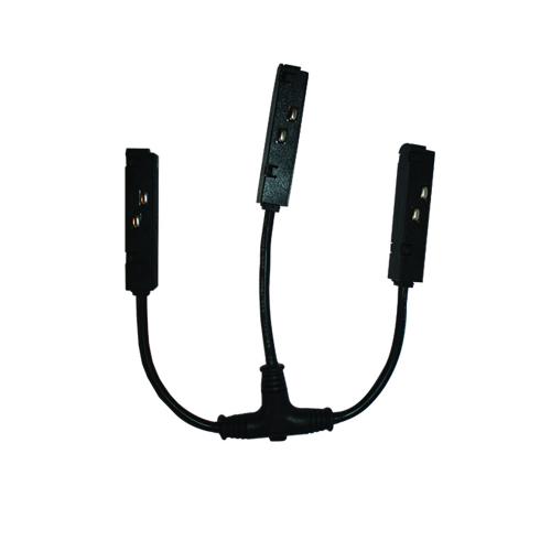 ACA LIGHTING - MTCB MATTE BLACK ''T'' ELECTRICAL CONNECTOR FOR MAGNETIC TRACK 48V DC