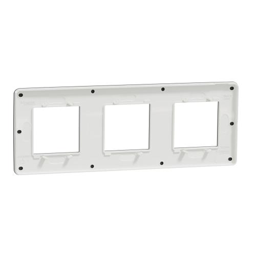 SCHNEIDER ELECTRIC - NU280621 cover frame - 3 gangs - 3 x 2 modules - dark grey/ white