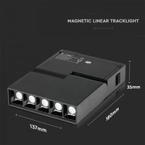 V-TAC - 5*2W Магнитен Линеен Спот 3000K Черен 24V SKU: 7962 VT-4210