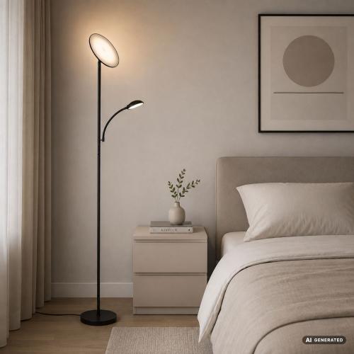RABALUX - Димируем лампион  Ø25, Ш:44, В:180 см.   74084  HALINA ⚡ LED 23W ⚡ 1840 Lm ⚡ 3000/4200/6500К ⚡ 230V ⚡ IP20 ✴ Черен метал 