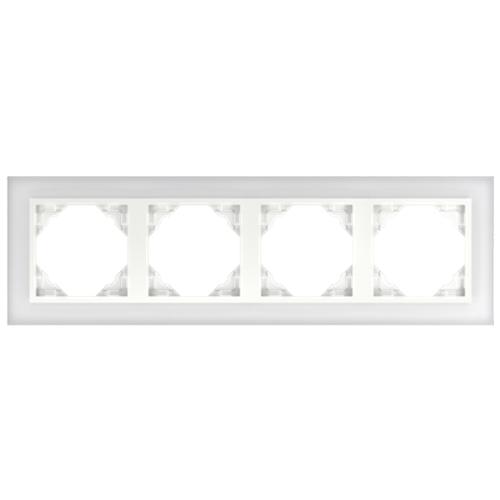 EFAPEL - FOUR GANG FRAME GLASS/ICE 90940 TCG LOGUS 90 Crystal