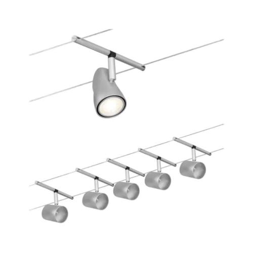 PAULMANN - 94465  CorDuo cable system Cup basic set✴GU5.3 max. 5x10W ~230/12V✴matt chrome/chrome