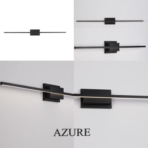 NOVA LUCE - Wall lamp  L:120.5, W:6.9, H:11.8 cm.  9267020  AZURE ⚡ LED 28.5W ⚡ 1350Lm ⚡ 3000K ⚡ 230V ⚡ IP20 ✴ Sandy Black
