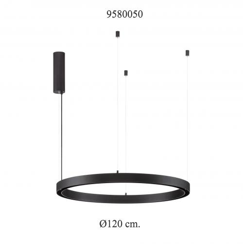 NOVA LUCE - Magnetic pendant light  Ø120, H:150 cm.  9580050  HALO MAGNETIC B30 ⚡ LED 60W ⚡ 3000K ⚡ 220–240V ⚡ IP20 ✴ Black aluminum
