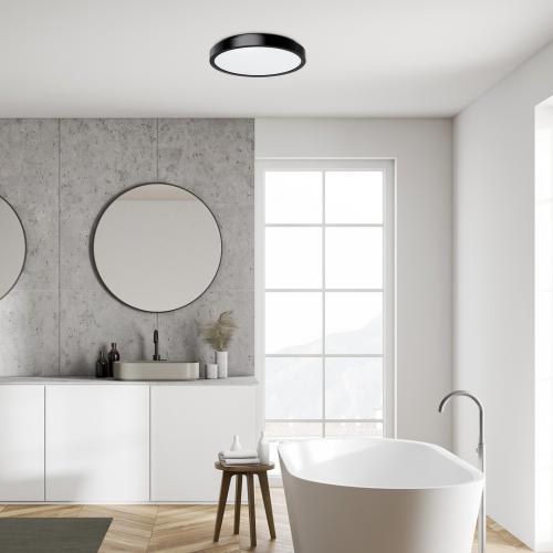 RABALUX - Moisture-proof LED ceiling light SAMIRA 48W 3100lm 4000К IP44 black 71254
