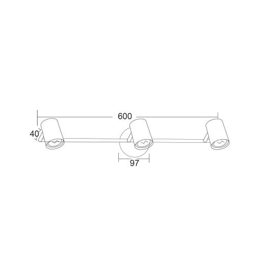 ACA LIGHTING - Spot luminairies  SUH1893TW 3xGU10
