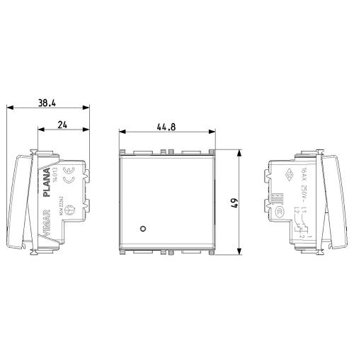 VIMAR - 14013.2.SL - 1P 16AX reversing switch 2M Silver