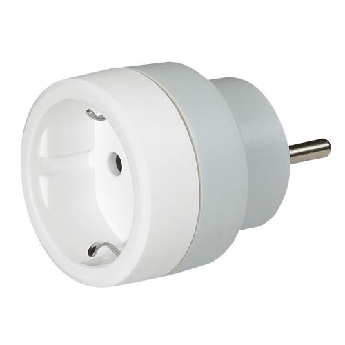LEGRAND - 50382 Туристически адаптер от Шуко / Френски стандартт бял 16А 