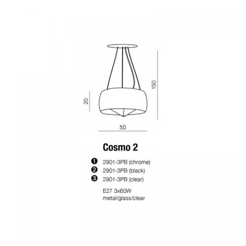 AZZARDO - Пендел Cosmo 2 Chrome 2901-3PB 