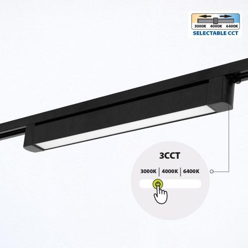 VIVALUX - Linear LED tracklight DRAX LED ∙ 20W ∙ black ∙ CCT-switch ∙ 3000K-4000K-6400K VIV005207