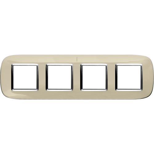 BTICINO - HB4802/4DA Elliptical cover plate 4х2modules - Ivory liquid 