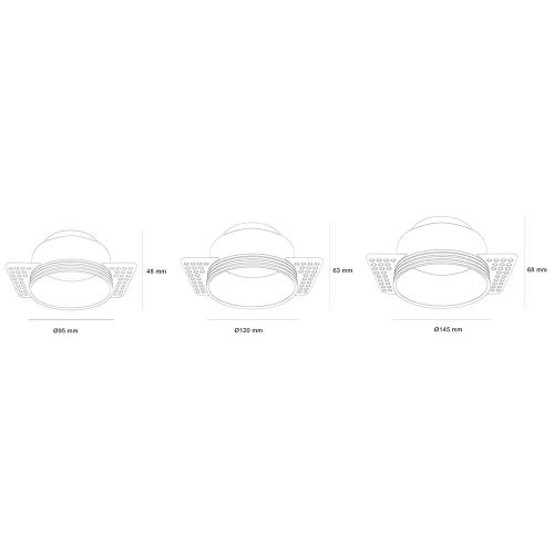 POLARIS LIGHTING - LED ЛУНА за вграждане ZERO TRIMLESS кръгла Ø120x63mm 15W 3000K 1350lm 60° бяла 1063-15