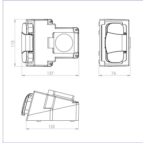 ATRA - Трифазен модул (3P+PE) IP44 Атра 7142 сив