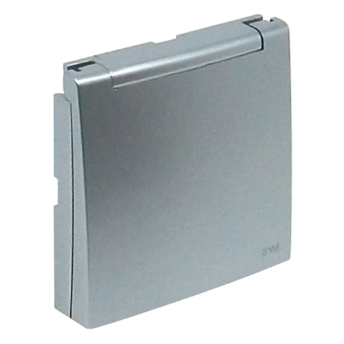 EFAPEL - Face plate for Outlet with lid SCHUKO IP44 ALUMINIUM 90631 TAL LOGUS 90