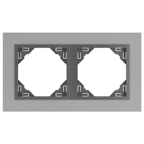 EFAPEL - DOUBLE FRAME ALUMINIUM/GREY 90920 TUS LOGUS 90 Metallo
