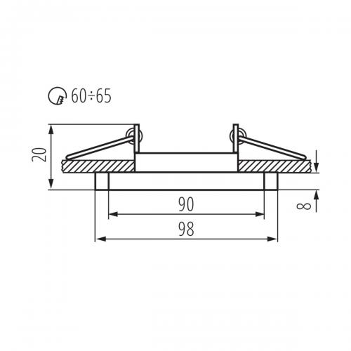 KANLUX - Ceiling-mounted spotlight fitting MORTA OCT-B 10W Gx5,3/GU10 20IP 26715 