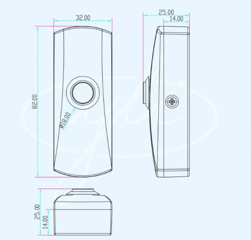 YLI Electronic - Exit button for indoor installation. Surface mounting without recessing. - YLI PBK-815