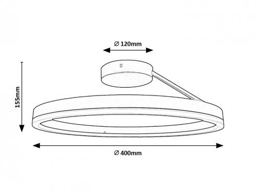 RABALUX - Ceiling lamp 71302  Isaure  LED24W✴D40cm✴1600lm✴3000/4000/6500К