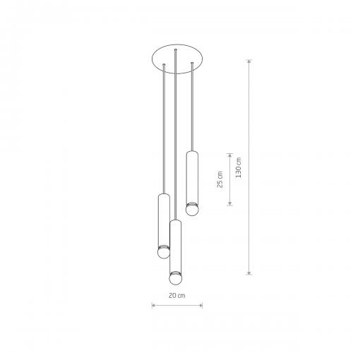 NOWODVORSKI - Пендел 7856 BATON BLACK III ZWIS • E27 3x10W only LED • IP20