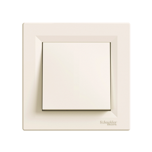 SCHNEIDER ELECTRIC - EPH0100223 Asfora - 1pole switch - 10AX screwless, IP44 cream