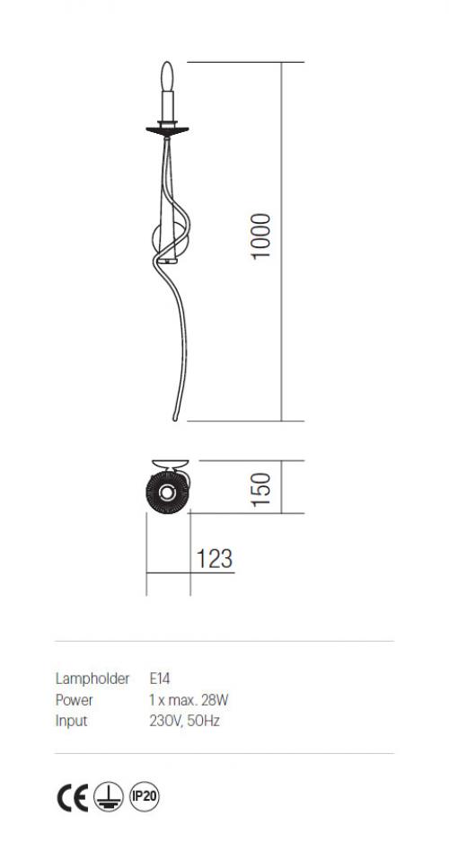 INCANTI - Аплик  ETOILE IET W1XL 02 AP XL 1X28W E14 ORO