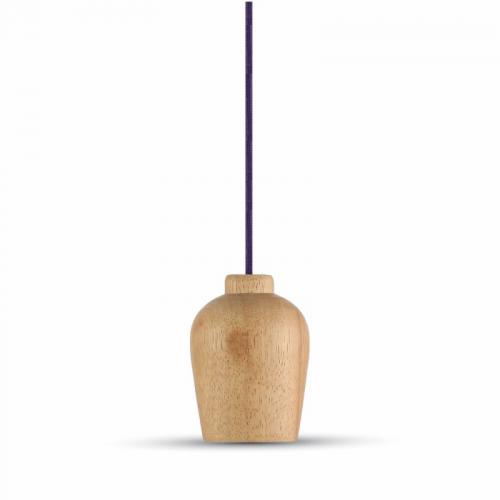 V-TAC -  3724 VT-7778 WOODEN PENDANT LIGHT -PURPLE WIRE