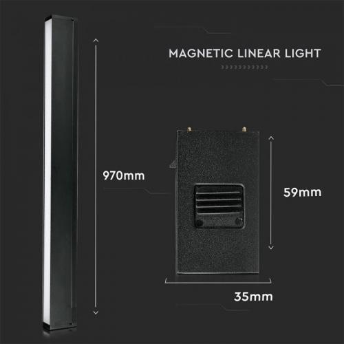 V-TAC - 30W Магнитен Линеен Осветител 4000K Черен 24V SKU: 7957 VT-4131