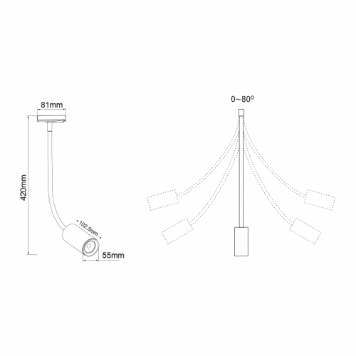 ACA LIGHTING - Релсов прожектор LED 10W 3000K за монофазна шина бял OLIV1030W2