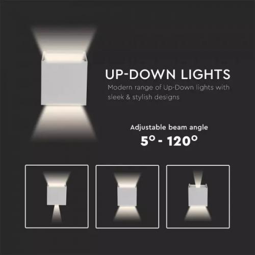 V-TAC - VT-759 6W-WALL LAMP WITH BRIDGLUX CHIP WHITE SQUARE