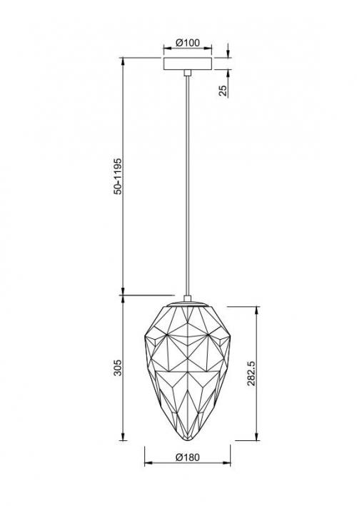MAYTONI - pendant luminaire GLOBO P052PL-01GR E27, 1X40W