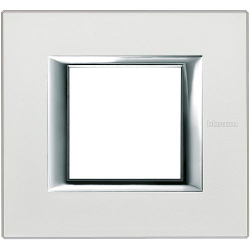 BTICINO - HA4802SAN Rectangular cover plate 2 modules - silver