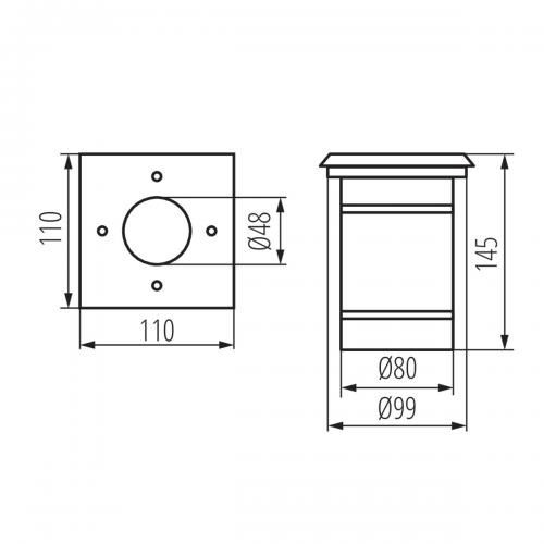 KANLUX - In-ground lighting fitting BERG 07171 35W GU10