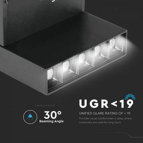V-TAC - 5*2W Магнитен Линеен Спот 3000K Черен 24V SKU: 7962 VT-4210