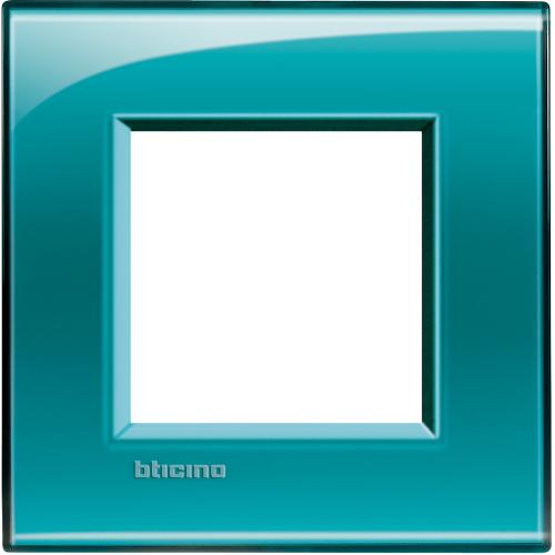 BTICINO - LNA4802VD Square cover plate 2 modules - green deep 