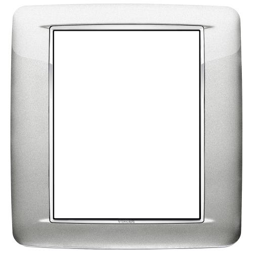VIMAR - 20698.C10 - Eikon Chrome Round Рамка 8М италиански стандарт Metallic silver