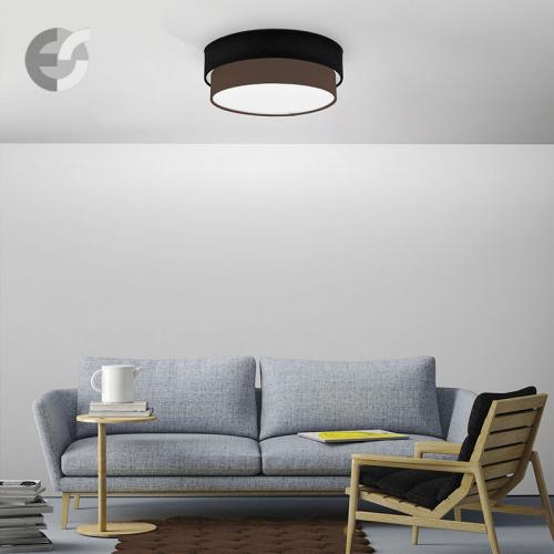 COUP LIGHT - Плафон ф390 CAKE 3хЕ27 3х40W плат / метал, черно / кафяв 3935-06-3E27