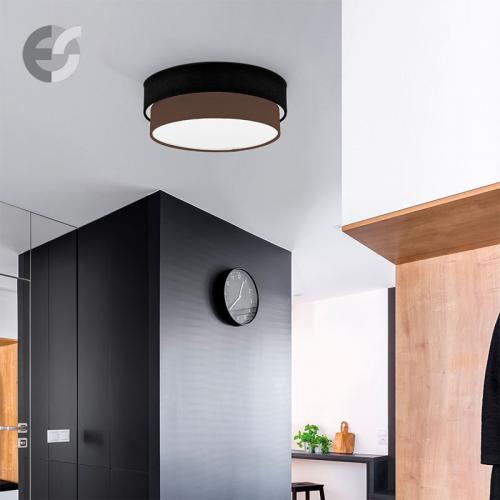 COUP LIGHT - Плафон ф390 CAKE 3хЕ27 3х40W плат / метал, черно / кафяв 3935-06-3E27
