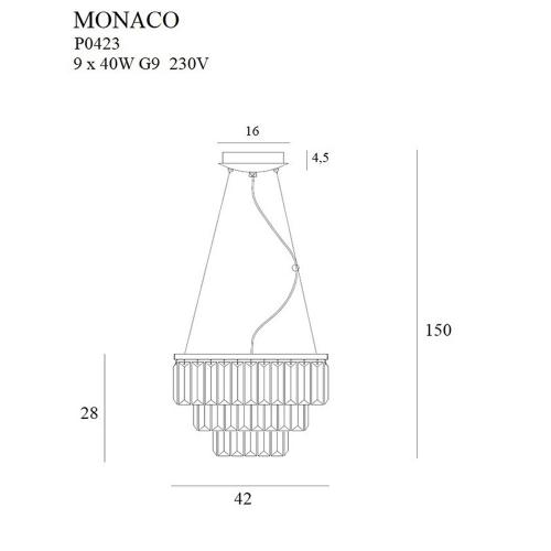 MAXLIGHT - Полилей MONACO P0423 ,Ø: 42 см,9 x 40W G9 230V