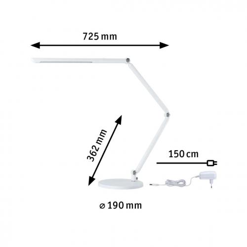 PAULMANN - Настолна лампа   78911  FlexBar White Switch⚡700lm ⚡LED  9.5W⚡3000 - 6500 K⚡> 80 Ra✴Бял