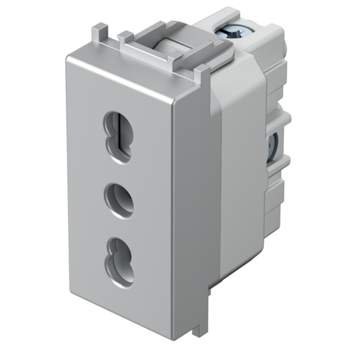 TEM - VM30ES Socket Italian standard 2P+E 16A 1M, color Silver matt, Modul