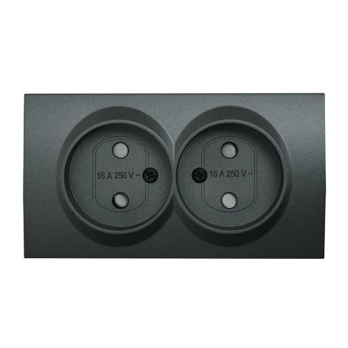 PANASONIC - Double Socket 2P+E, With Child Protection, Cover WBTR0215-5DG