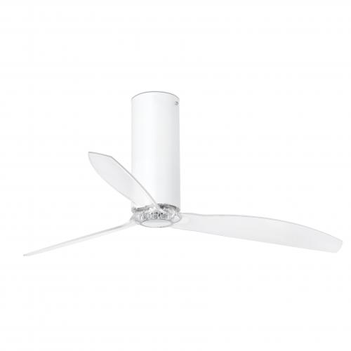 FARO - TUBE FAN Shiny white/transparent ceiling fan with DC motor 32033WP-9