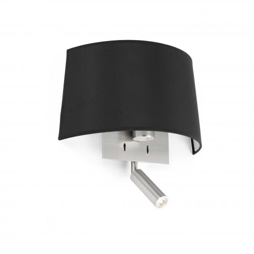 FARO - VOLTA Lámpara aplique negro con lector LED Ref.20024