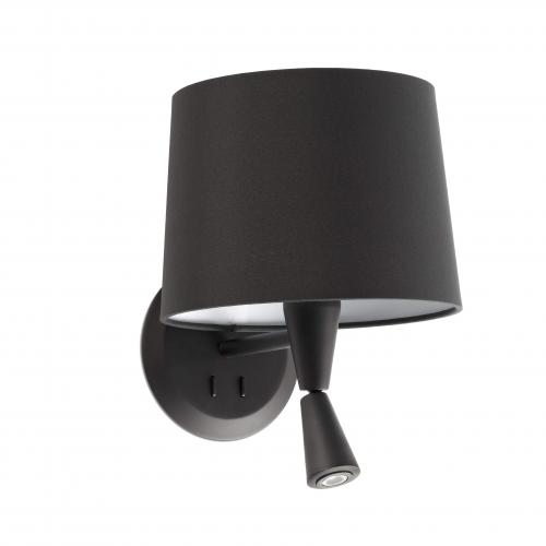 FARO - MAMBO Black wall lamp with LED reader Ref.64309