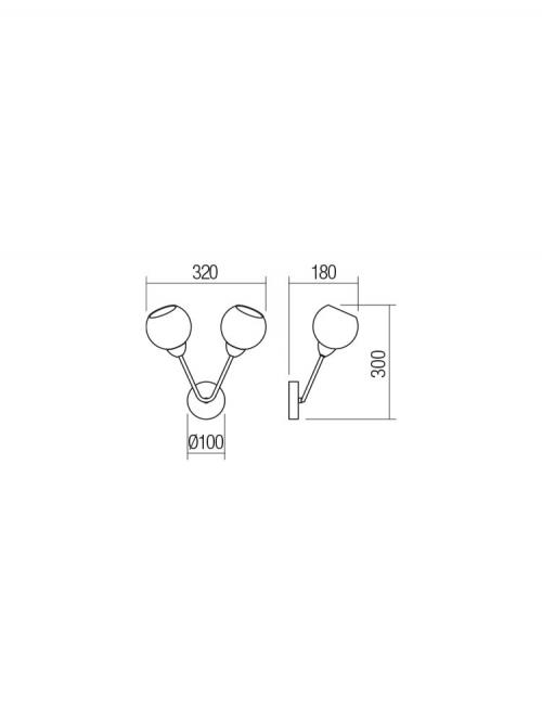 SMARTER - аплик PLURI  02-974   E27, 2 x max. 42W 