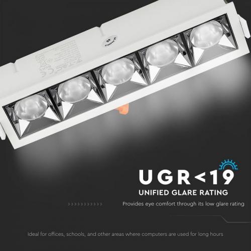 V-TAC - LED Луна SAMSUNG Чип 20W Рефлектор UGR<19 38° 2700K SKU: 996
