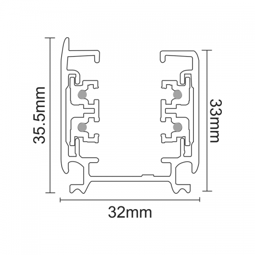 ACA LIGHTING - Трифазна шина за външен монтаж 3м. черно 4W3MB