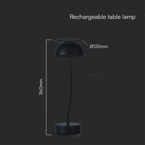 V-TAC - 3W LED Настолна Лампа 3000K Черно Тяло SKU: 23093