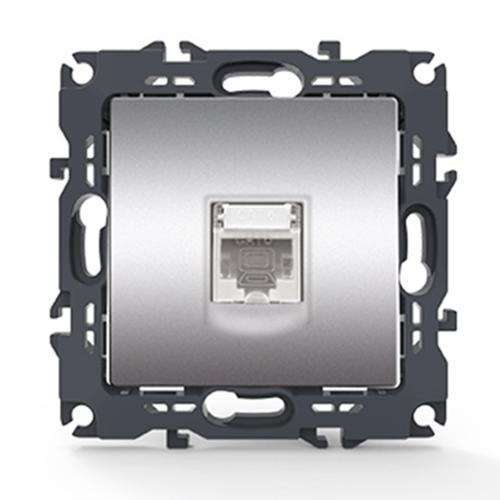 ACA LIGHTING - Интернет розетка 1xRJ45 CAT6 PRIME Алуминий мат 1000113203