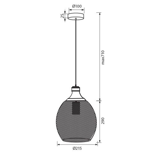 VIVALUX - Suspension LARS SSP602 E27 metal black VIV005102